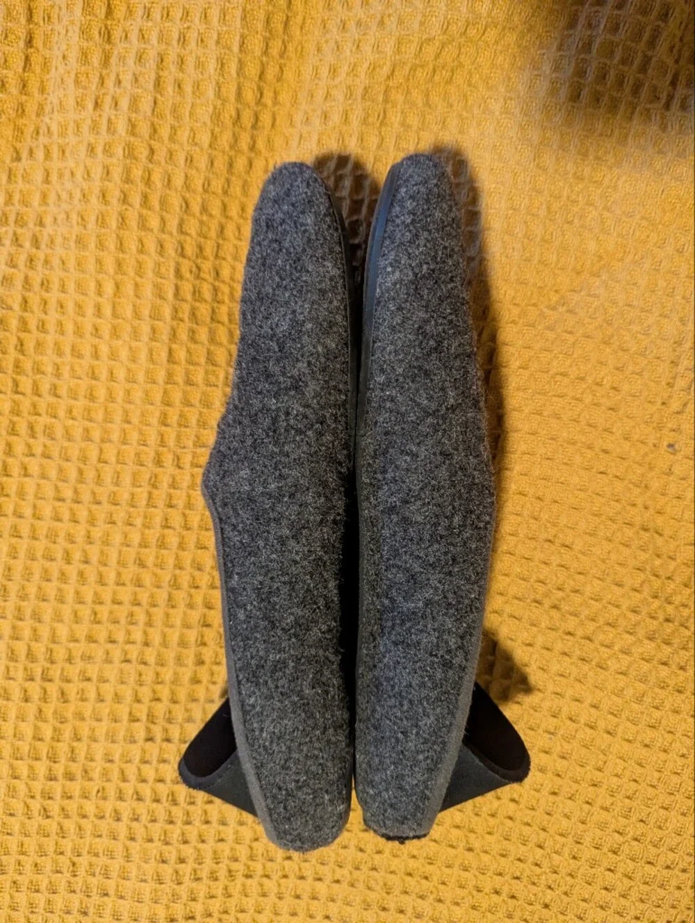 mahabis Classic Men's Dark Gray Wool Slip-On Slippers, 43